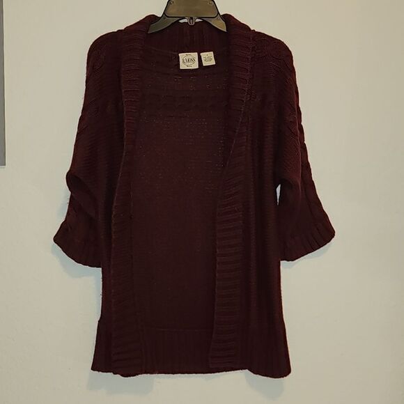 B. MOSS Cardigan Open Sweater Deep Purple - Picture 1 of 5
